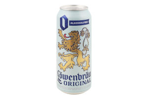 Пиво 0.5л 0.5% безалкогольное светлое пастеризованное Original Lowenbrau ж/б