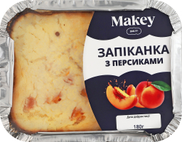 Запеканка творожная с персиками Makey лоток 180г