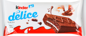 Пирожное бисквитное с молочной начинкой покрытое какао Delice Kinder м/у 39г