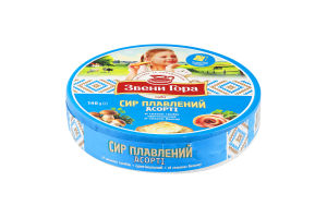 Сир плавлений 45% порційний Асорті Звени Гора к/у 8х17.5г
