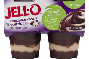 Jell-O Fat Free Chocolate Vanilla Swirls - 4 CT