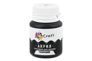 Фарба акрилова д/декору чорна глянсова 20мл АртКрафт