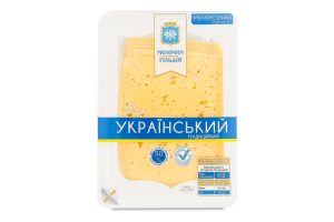 Сир 50% твердий нарізка Український традиційний Молочна гільдія лоток 0.15кг