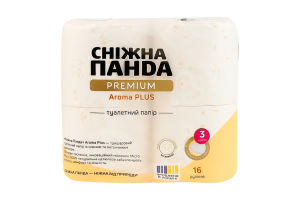 Бумага туалетная 3-х слойная Aroma Plus Premium Сніжна панда 16шт