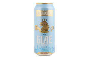 Пиво спеціальне 480мл 4.8% світле пастеризоване Лев Біле Пшеничне Львівське з/б