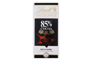Шоколад 85% чорний гіркий Excellence Lindt к/у 100г