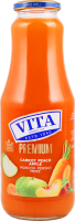 Сік морквяно-персиково-яблучний з м"якоттю 1л скло Віта