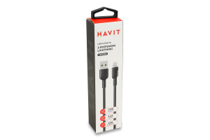 Кабель USB 2.4A 1м с разъемом Lightning черный №CB306C Havit 1шт
