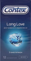 Презервативи латексні з силіконовою змазкою з анестетиком Long love Contex 12шт