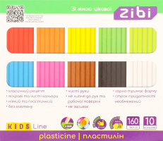 Пластилін Kids Line 10кольорів 160г ZiBi