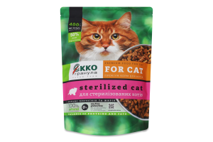 Корм сухой Для стерилизованных котов Екко-гранула д/п 400г