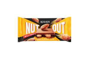 Шоколад молочный Whole Almonds Nut Out Roshen м/у 90г