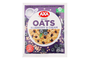 Каша вівсяна миттєвого приготування Blueberry&Cream Axa м/у 40г