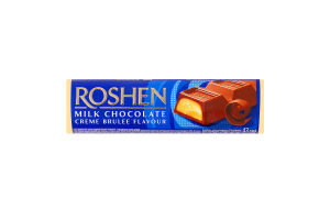 Батончик молочно-шоколадний з начинкою крем-брюле Roshen м/у 43г