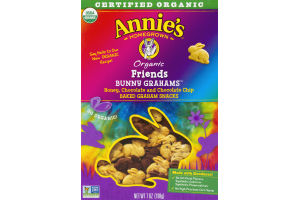 Annie's Homegrown Organic Friends Bunny Grahams Honey, Chocolate and Chocolate Chip