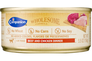Companion Wholesome Formula Dinner Cat Food Beef and Chicken
