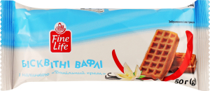 Вафлі бісквітні з начинкою Ванільний крем Fine Life м/у 50г