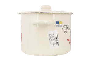 Каструля 5,5л емальована з кришкою артI1617/2 Ідилія