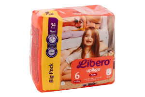 Підгузники-трусики Up&Go 6 12-18кг 34шт Libero