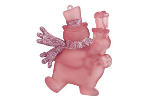 Підвіска новорічна Сніговик темна пудра 10*9см КМ