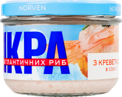 Икра атлантических рыб с креветкой в ​​соусе пастеризованная Norven с/б 160г