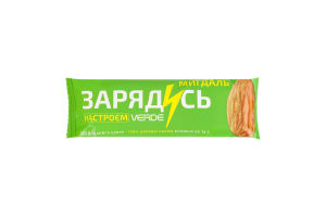 Батончик з вітаміном D3, мигдалем та білим шоколадом з підсолоджувачами Зарядись настроєм Verde м/у 30г