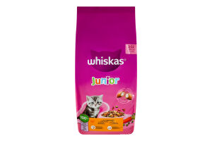 Корм сухой полнорационный для котят С курицей Junior Whiskas кг