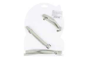 Набір д/котів повідець 120х1см +шлейка з іграшкою