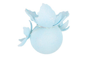 Куля новорічна Квітка синя пластик 8см КМ