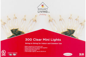 Smart Living Holiday 300 Clear Mini Lights String