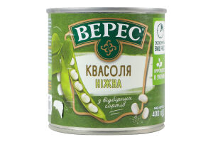 Квасоля відварена стерилізована Ніжна Верес з/б 400г