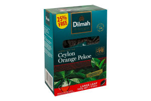 Чай черный цейлонский байховый цельнолистовой Orange pekoe Dilmah в/с к/у 100г