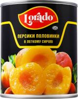 Персики половинки в легком сиропе Lorado ж/б 820г