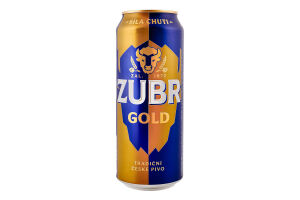 Пиво 0.5л 4.6% светлое фильтрованное пастеризованное Gold Zubr ж/б