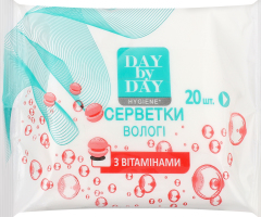 Салфетки влажные косметические с витаминами Hygiene Day by Day 20шт