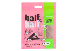 Лакомство для котят с индейкой Meaty softies Premium Half&Half д/п 50г