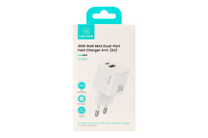 Пристрій зарядний Міні USB+USB-C 30W Usams