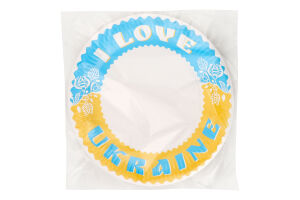 Тарілка паперова Ай лав Юкрейн 230мм 6шт Уніпак