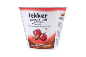 Йогурт 7.8% десертный с наполнителем Вишня-бельгийский шоколад Lekker ст 180г