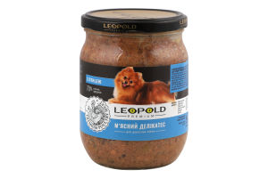 Корм д/собак М"ясний делікатес Преміум серія з птицею та шматочками серця легенів 500г твіст/б Леопольд