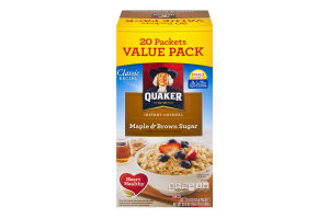 Quaker Instant Oatmeal Maple & Brown Sugar - 20 CT