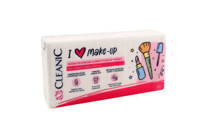 Рушники косметичні I Love Make Up бавовняні 50шт Cleanic