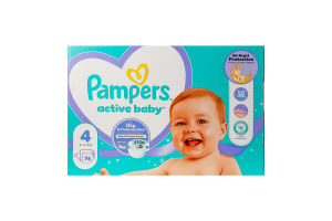 Підгузники для дітей 9-14кг 4 Active Baby Pampers 76шт