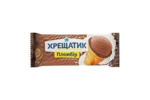 Морозиво 12% пломбір у вафельному стаканчику Шоколадний Золотий стандарт Хрещатик м/у 90г