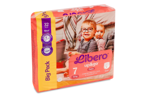 Трусики-подгузники для детей от 17кг 7 Up&Go Libero 32шт