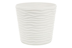 Горщик д/квітів Фьюжн 0,6л біла троянда з вставкою низький d12*11см арт115086 Алеана