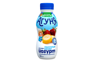 Йогурт 2.7% для дітей від 8міс з наповнювачем фруктовим Полуниця-банан Агуня п/пл 185г
