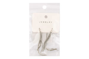 Сережки сірий метал без застібки в асортименті