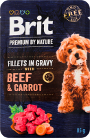 Корм влажный полнорационный для взрослых собак всех пород Beef&Carrot Premium by Nature Brit д/п 85г