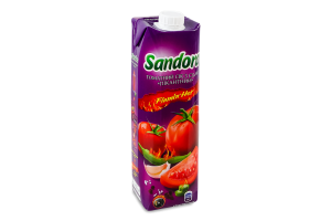 Сік з м'якоттю відновлений стерилізований з сіллю томатний Пікантний Sandora т/п 950мл